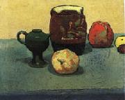 Emile Bernard Earthenware Pot and Apples oil on canvas